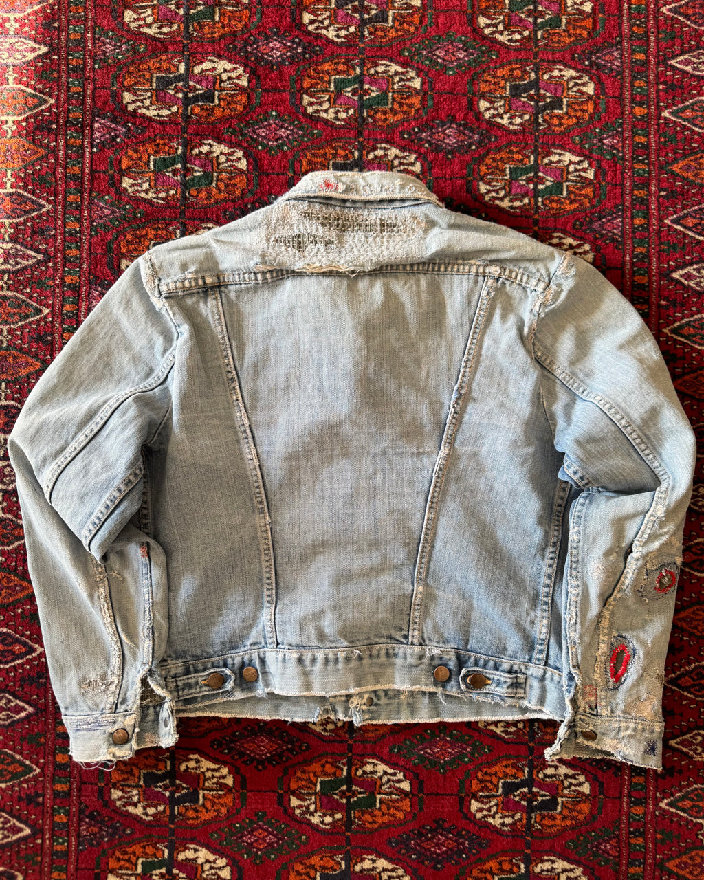 1960s Maverick denim jacket with heavy original owner repair￼