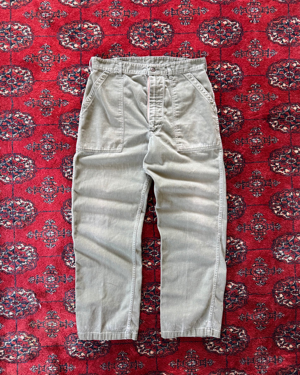 1970s zipper fly OG-107 fatigue pants