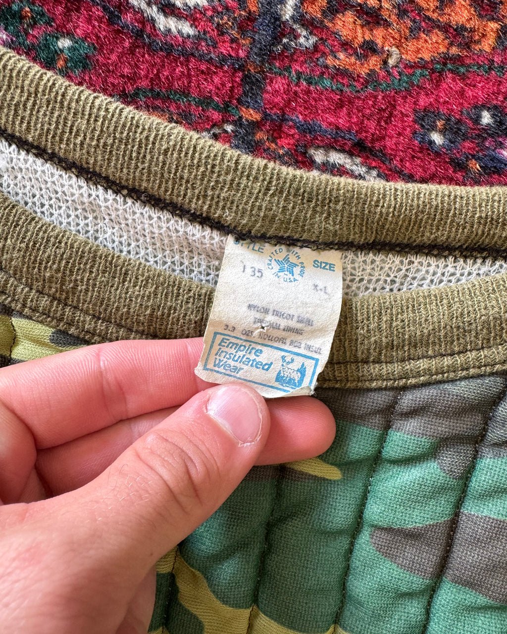 1970s camo hunting puff top