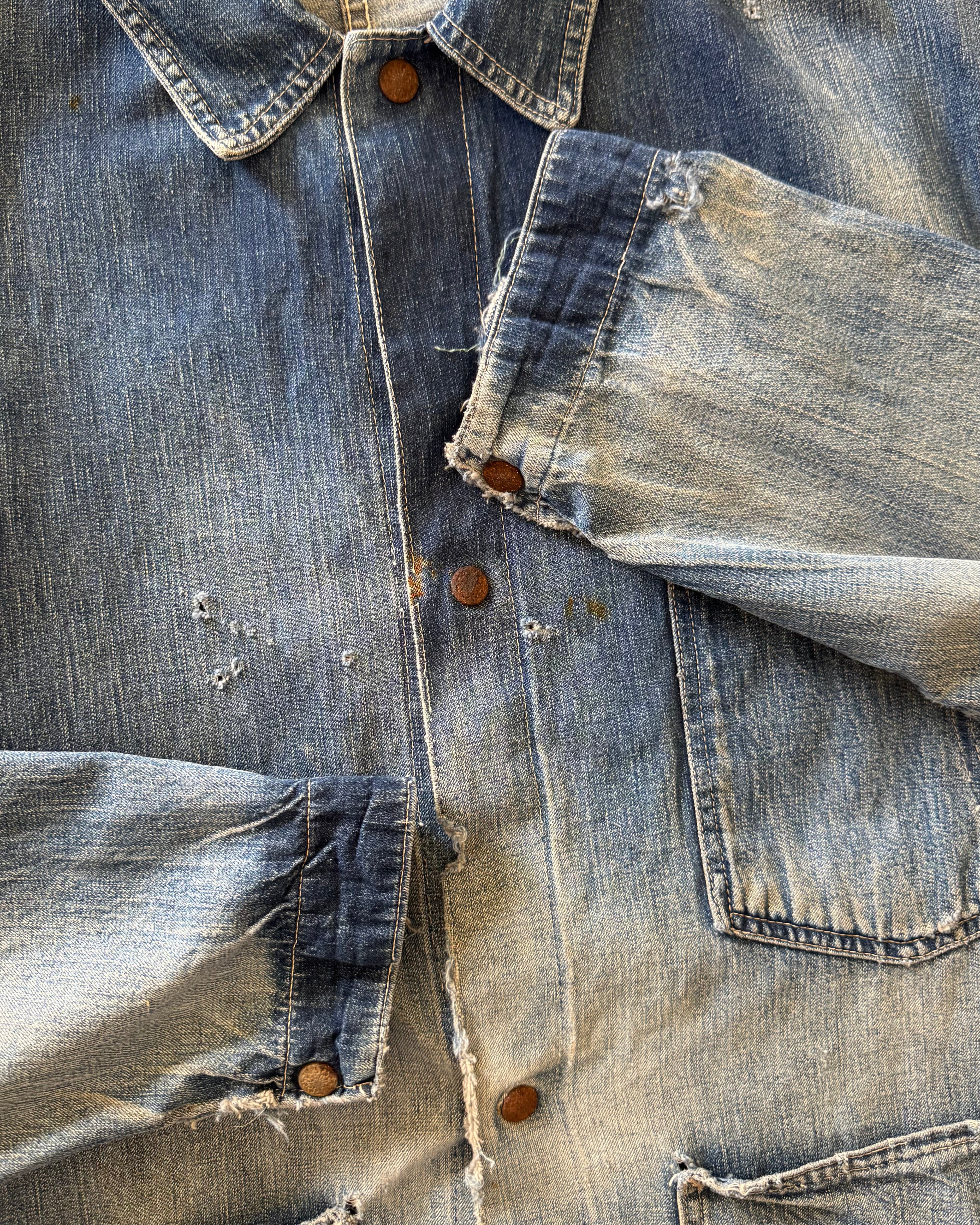 1940s full selvedge denim chore coat