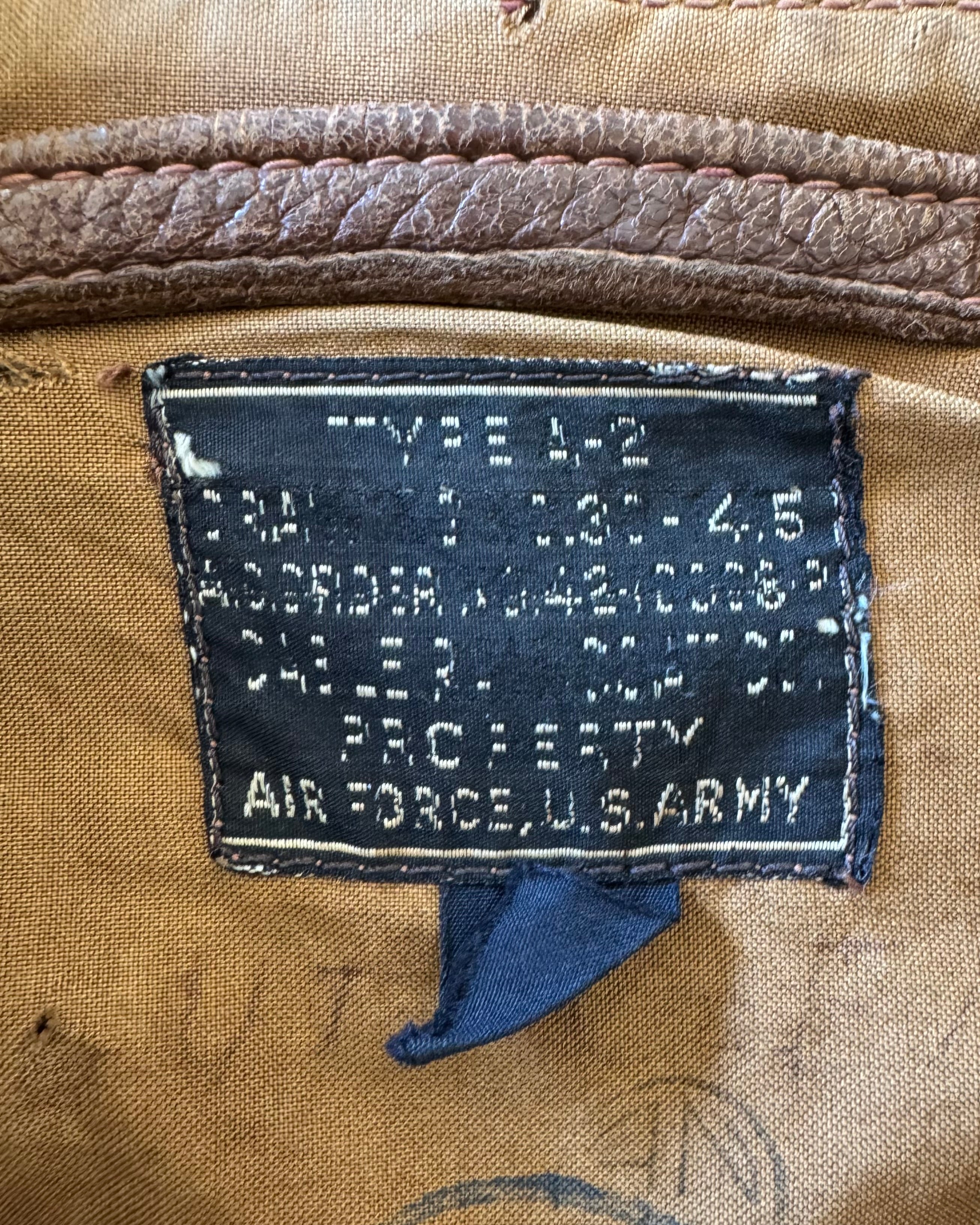 Vintage post war leather A2 bomber jacket￼