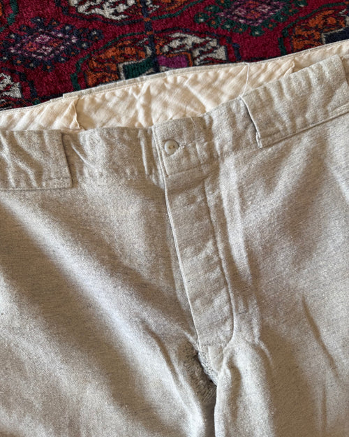 Vintage 1940s wool baseball trousers with original repairs