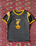 Vintage 1960s MSU flock print jersey