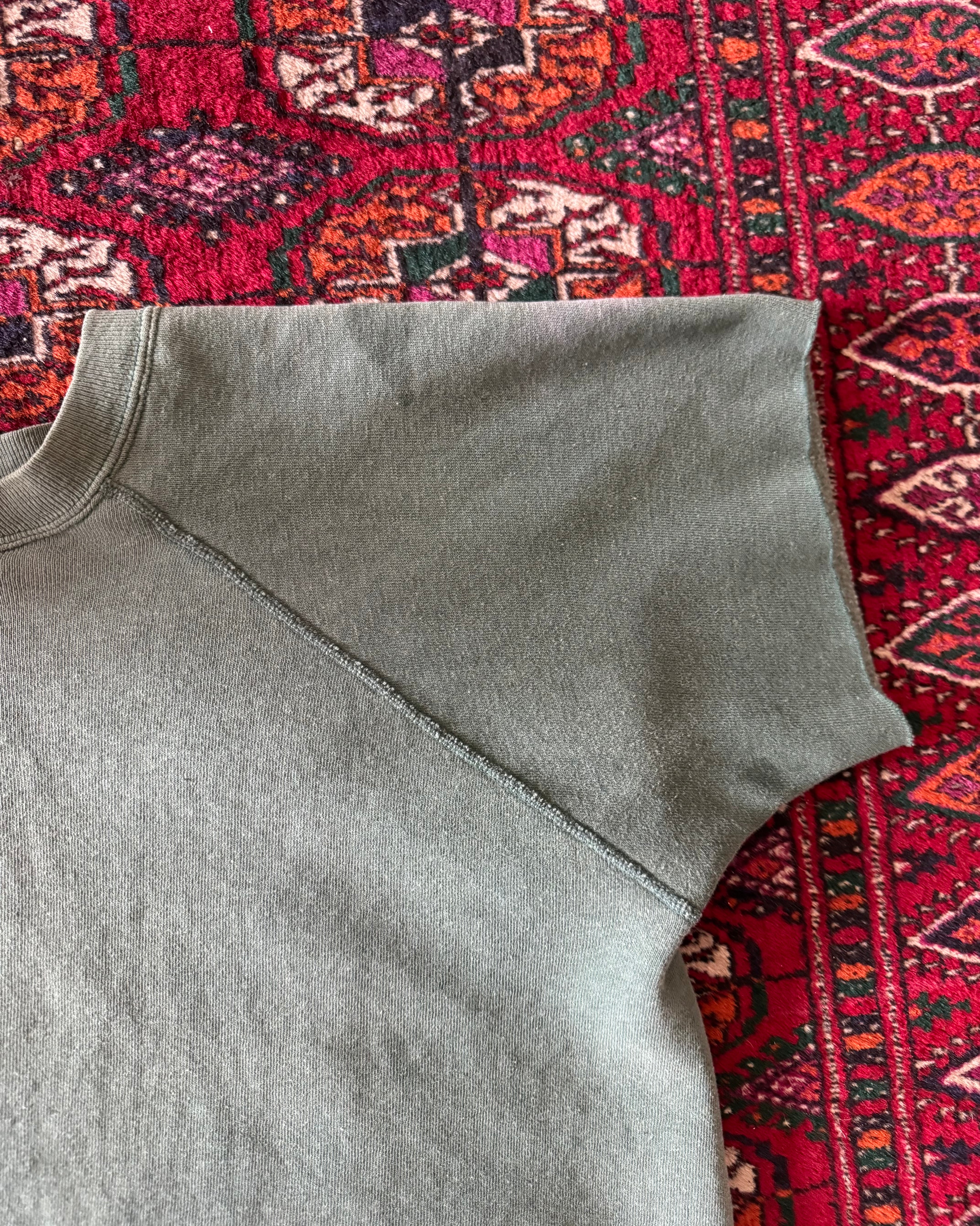 Vintage 1960s mayo, spruce, green faded cut sweatshirt￼