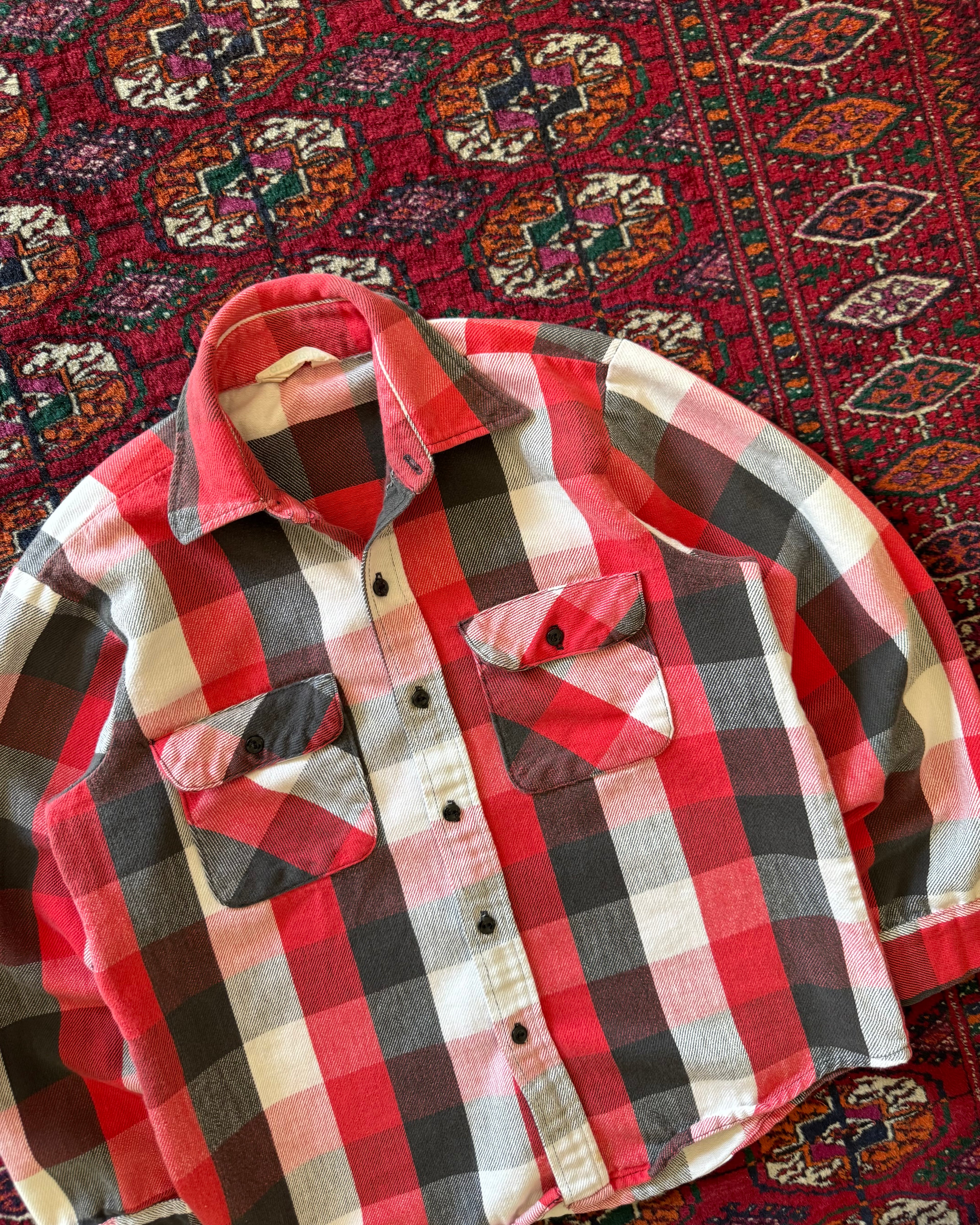 1960s/70s Clydesdale red woven heavy cotton flannel ￼