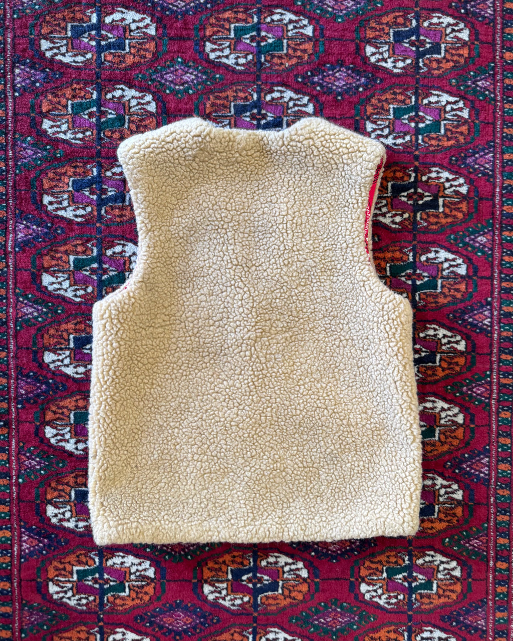 Vintage 1970s Sherpa bandanna vest