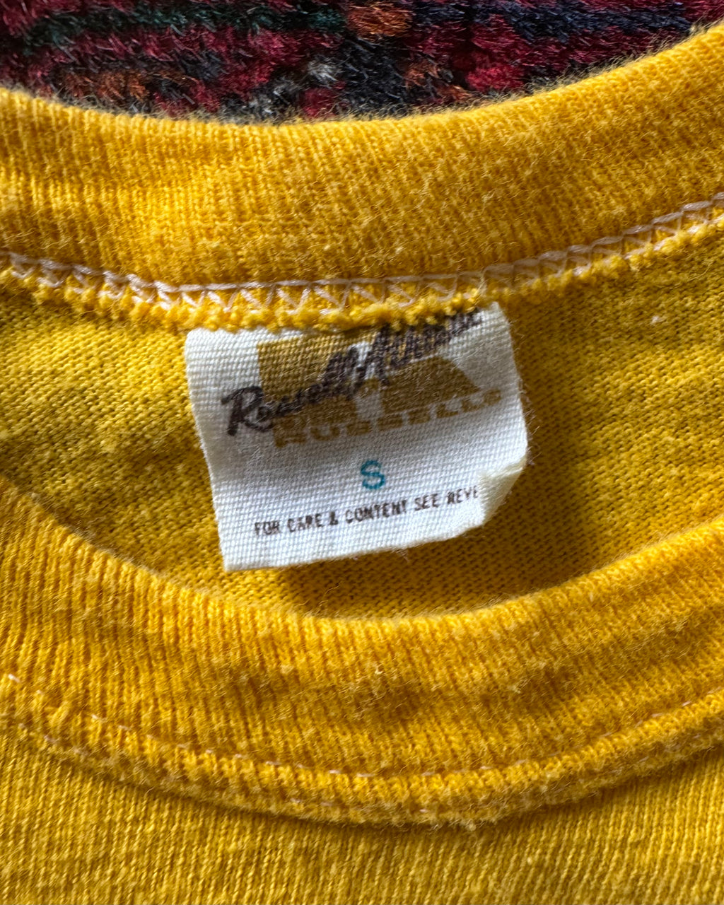 1970s Russell gold tag athletics tee