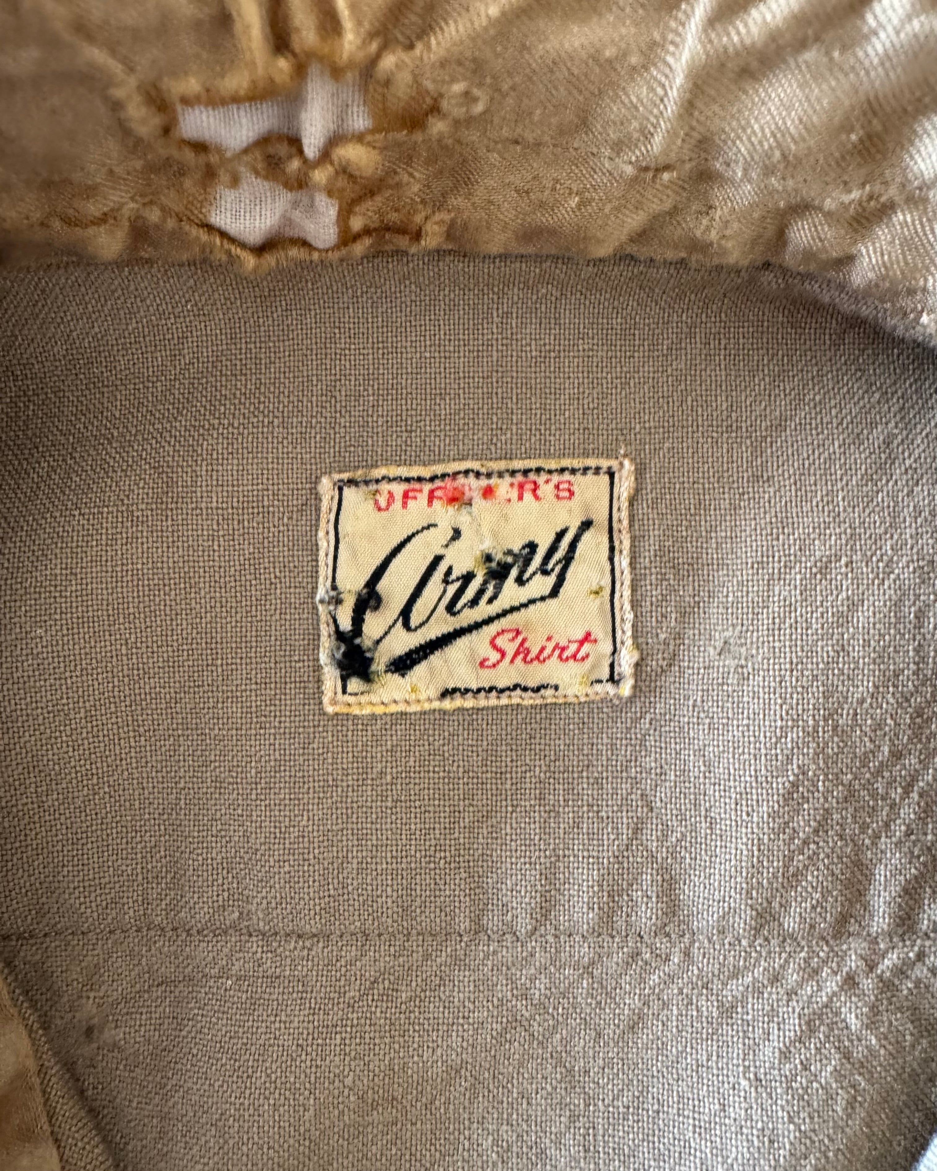 Vintage World War II officers, army shirt with airborne and special forces division patches ￼