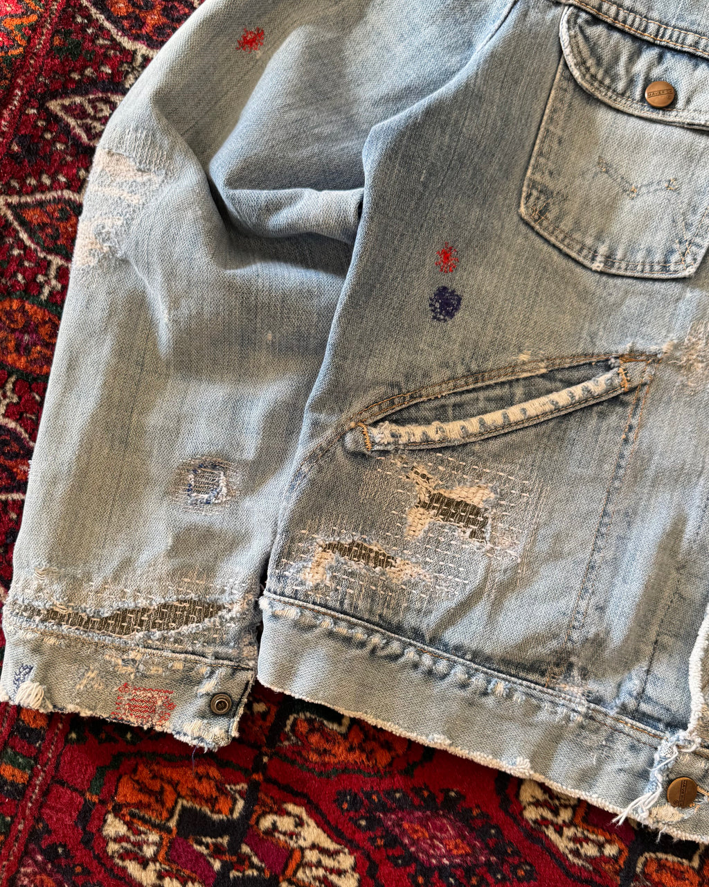 1960s Maverick denim jacket with heavy original owner repair￼