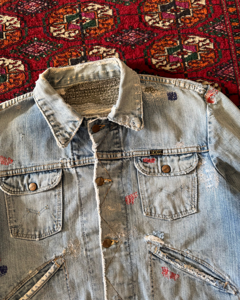 1960s Maverick denim jacket with heavy original owner repair￼