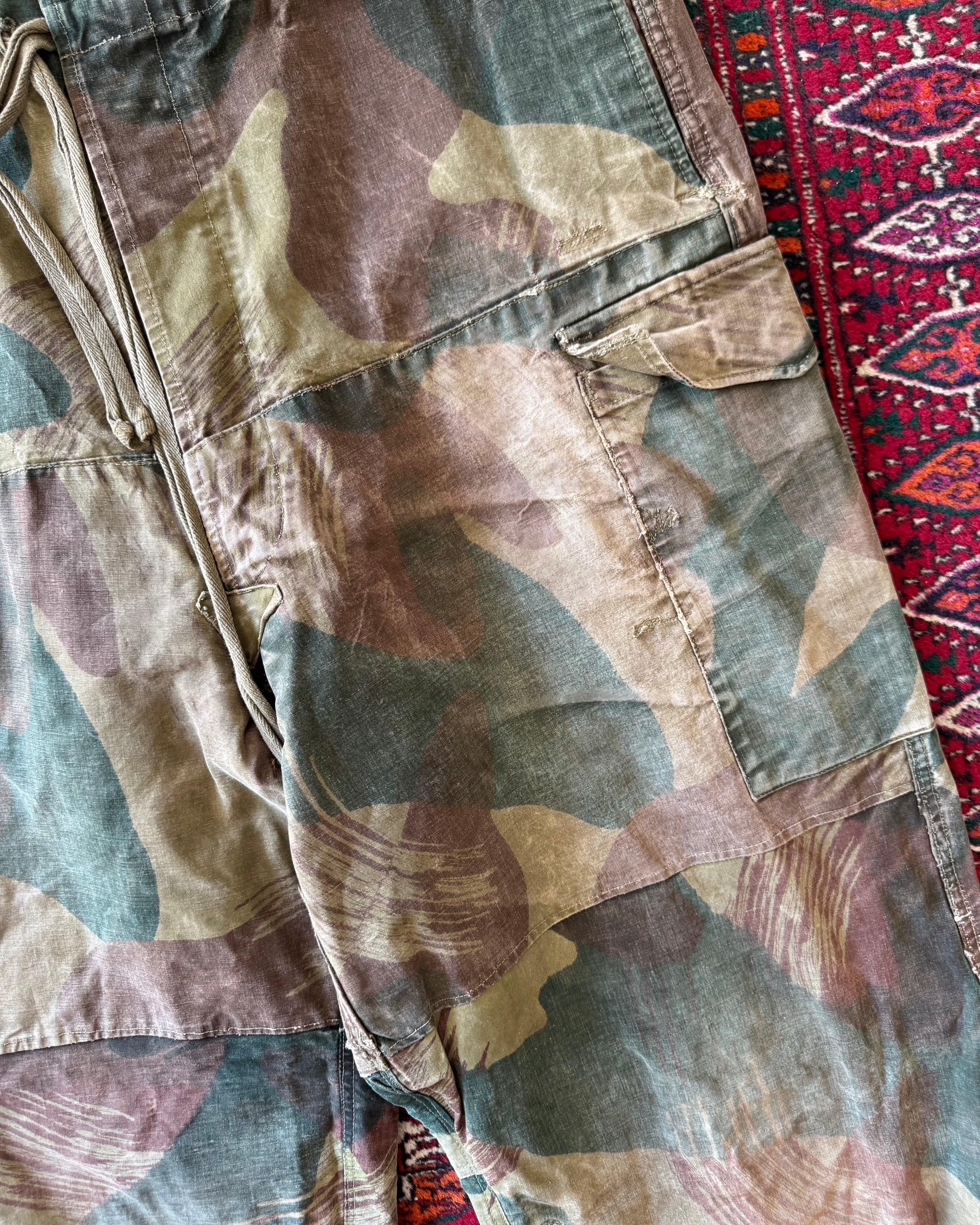 Vintage 1956 brush stroke, camo Belgian paratrooper pants