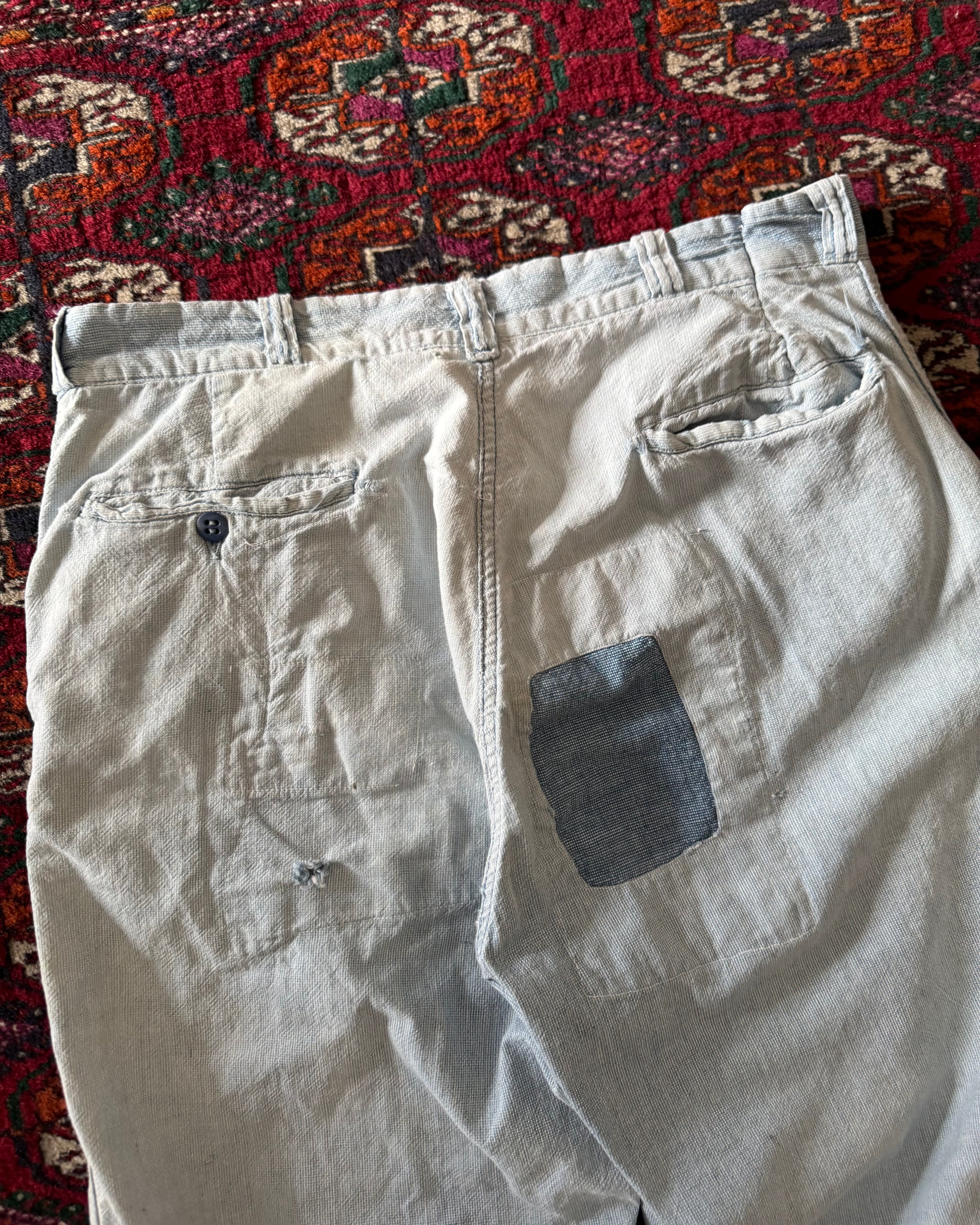 Vintage 1950s farmhouse repaired sanforized pants ￼
