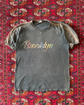 1970s Brooklyn rainbow spell out cuffed tshirt