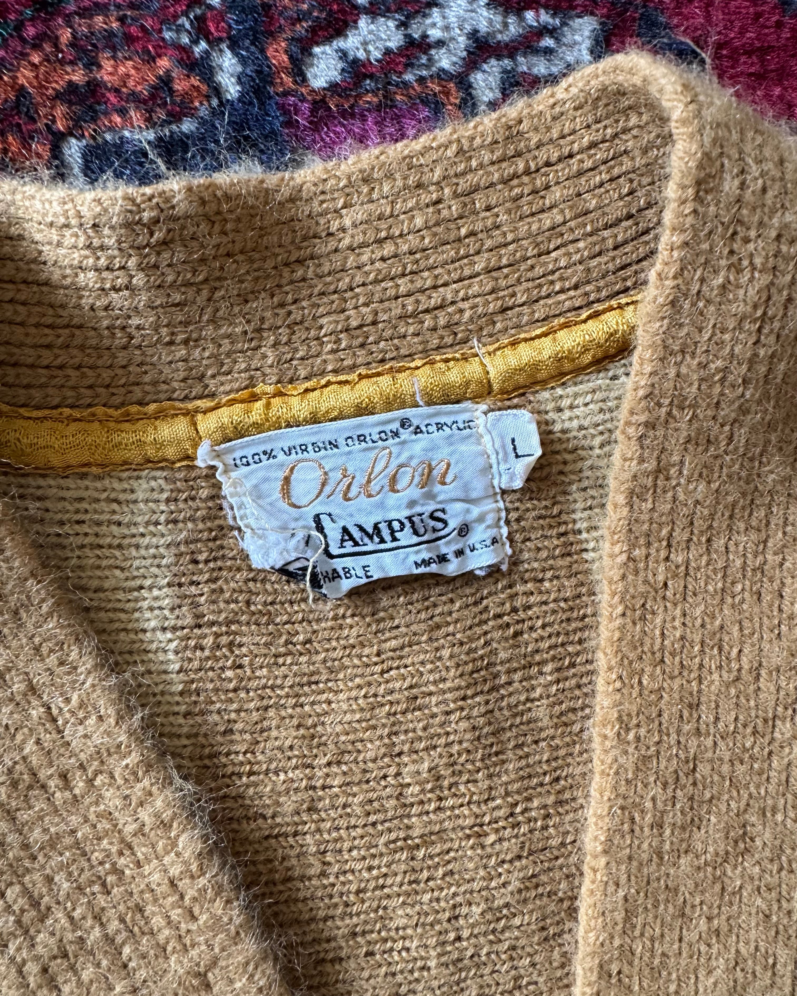 1960s Orlon Campus striped cardigan