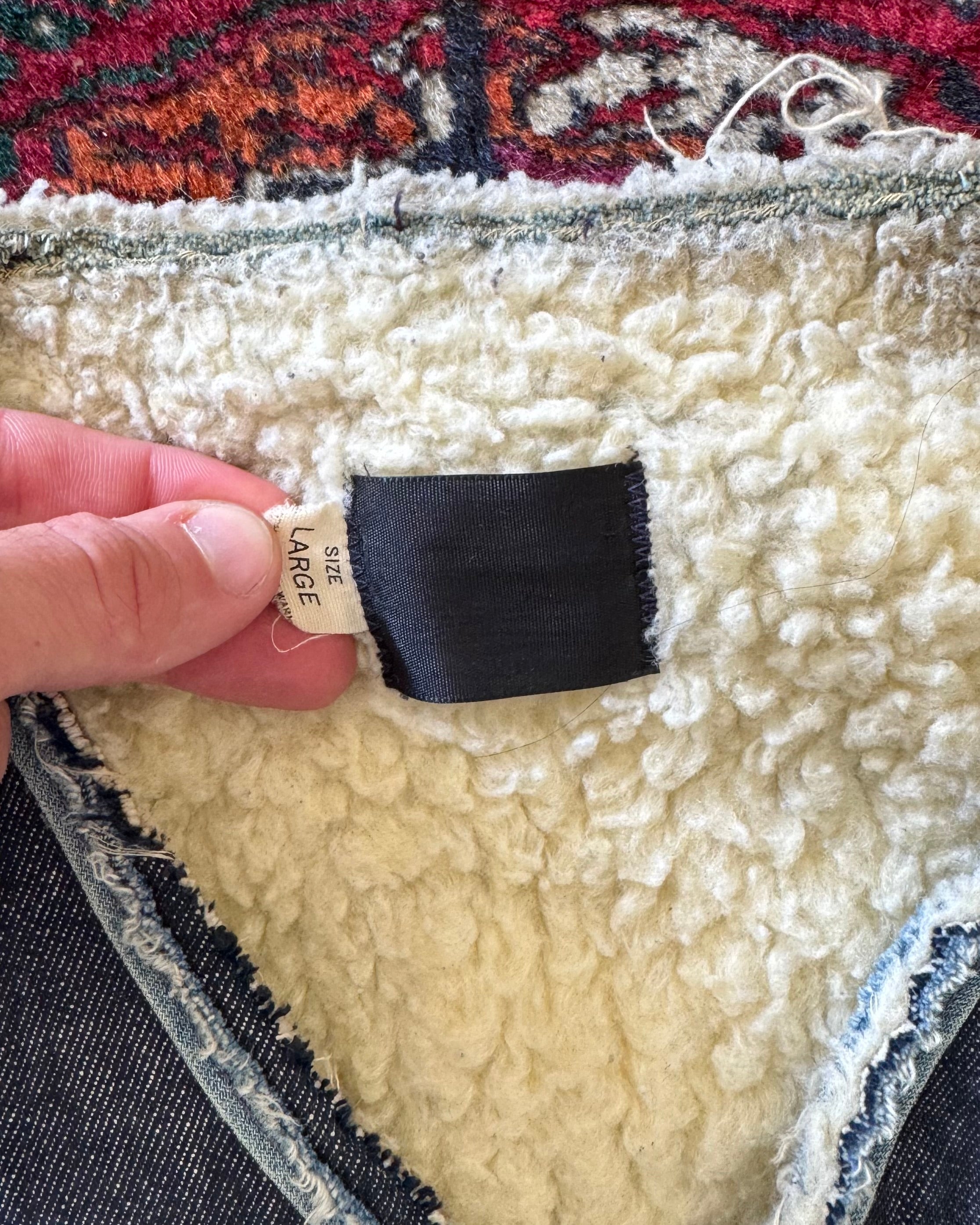 1970s Sears & Roebucks company denim Sherpa vest
