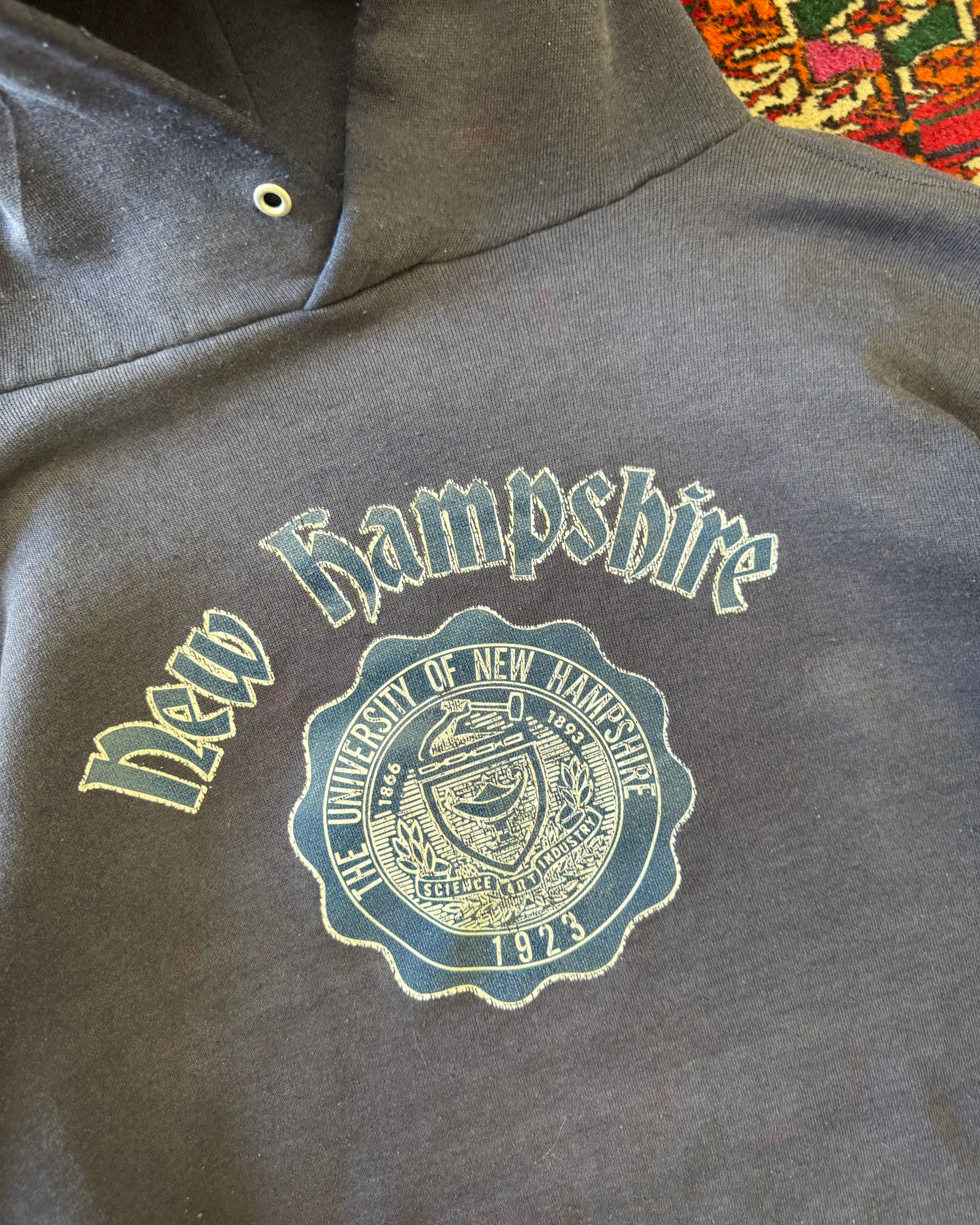 Vintage 1970s Russell athletic University of New Hampshire faded hoodie
