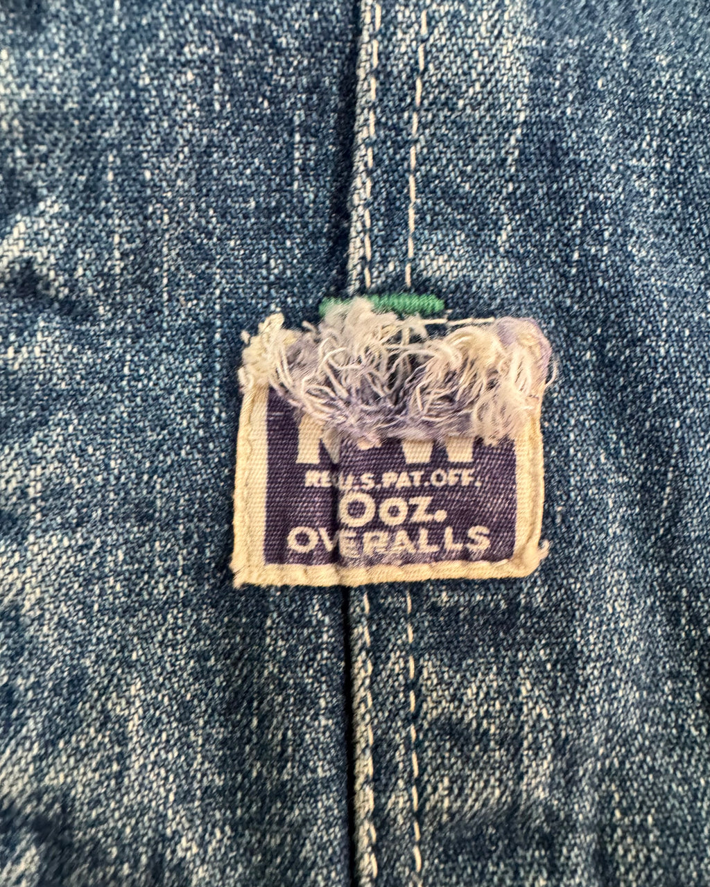 1950/40s N&W sanforized denim overalls altered to be worn as pants by OG owner