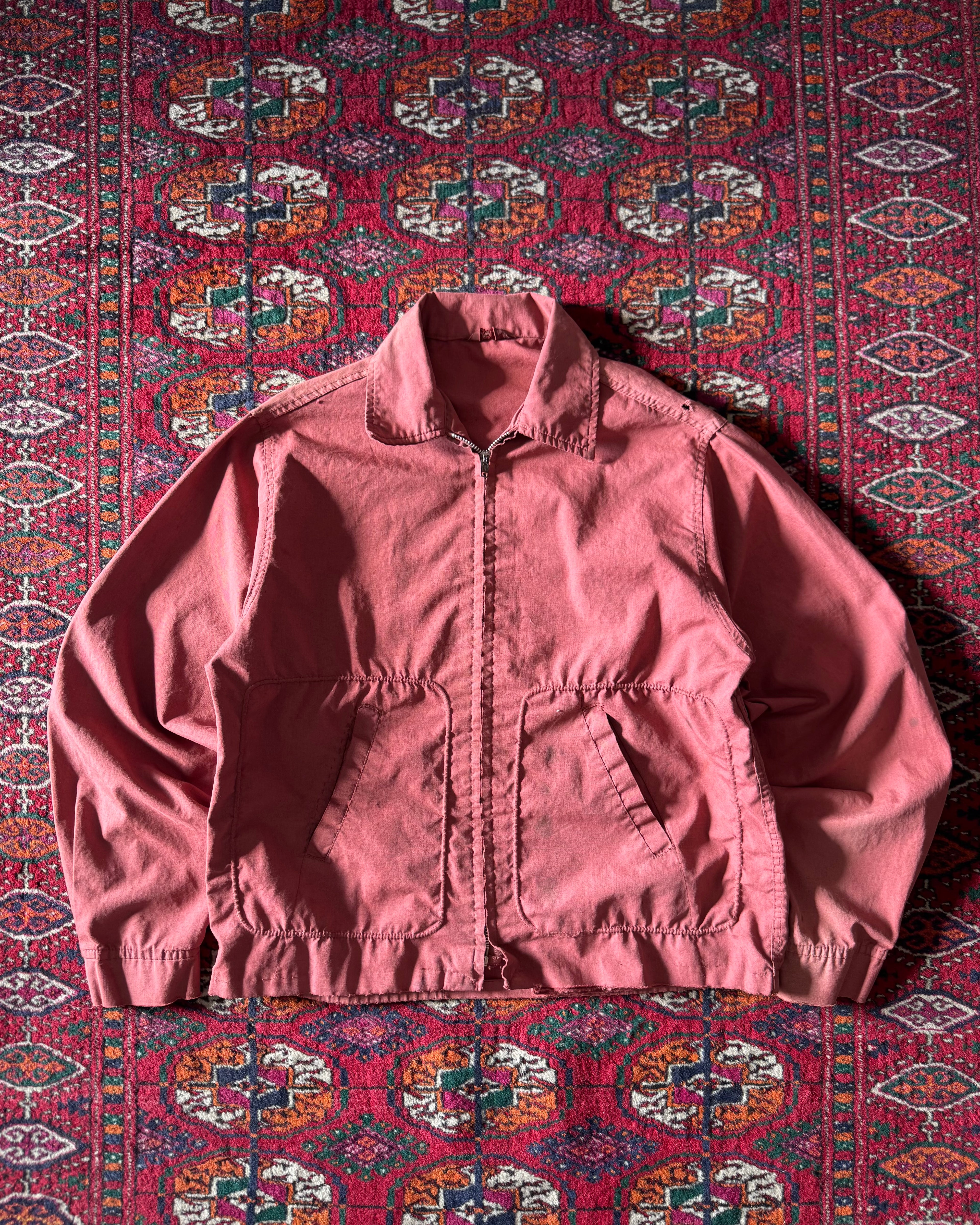 Vintage 1960s distressed pearl River junior College zip up jacket￼