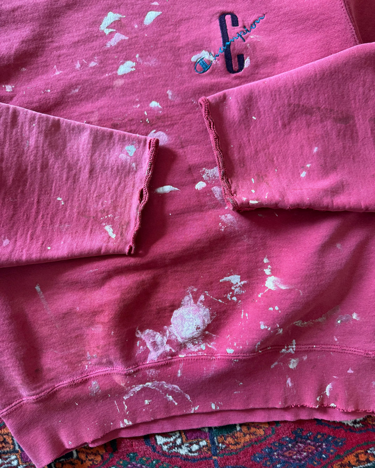 1990s champion paint splatter cut sweat