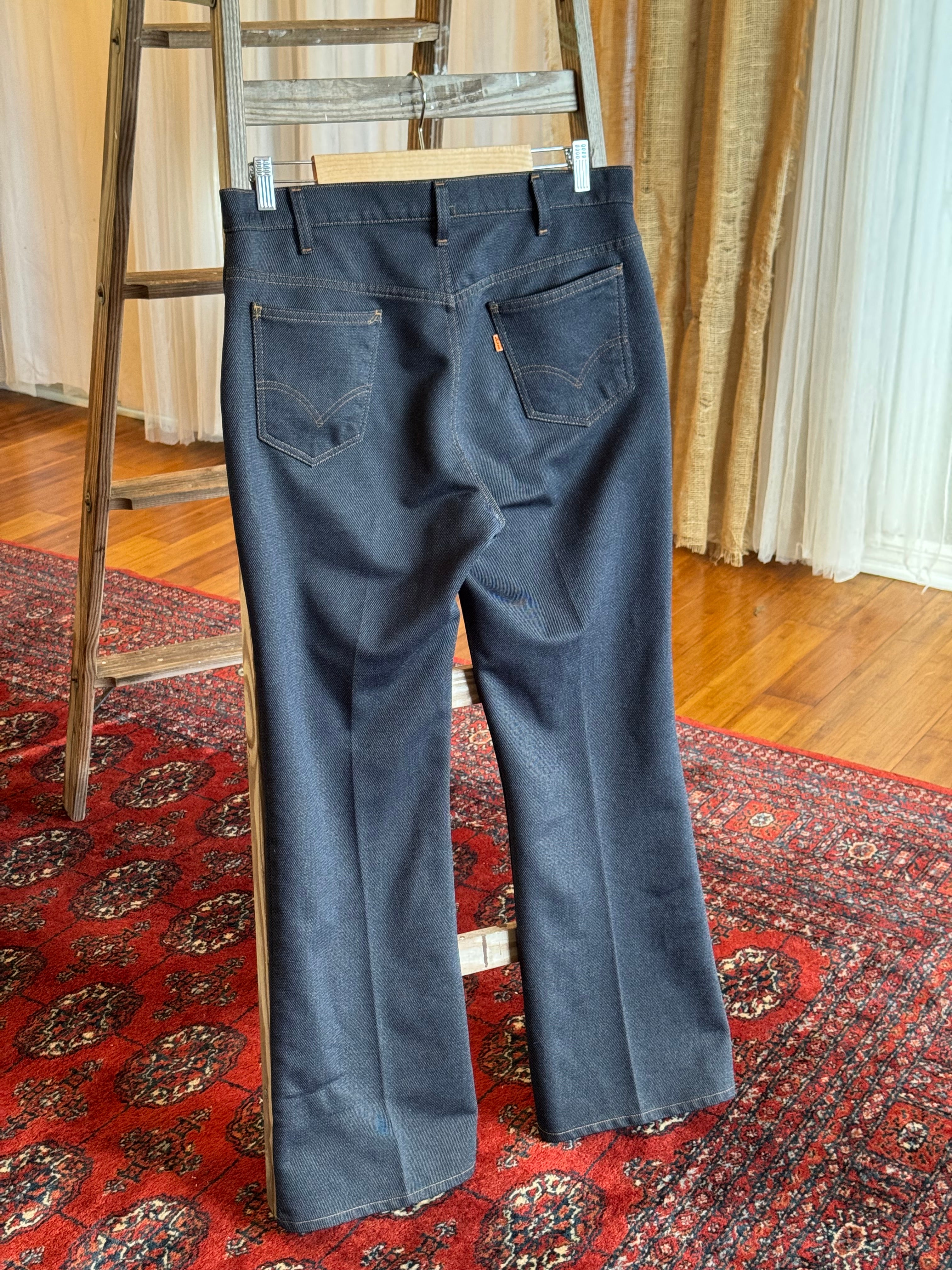 1970s Levi’s polyester blend boot cut orange tabs