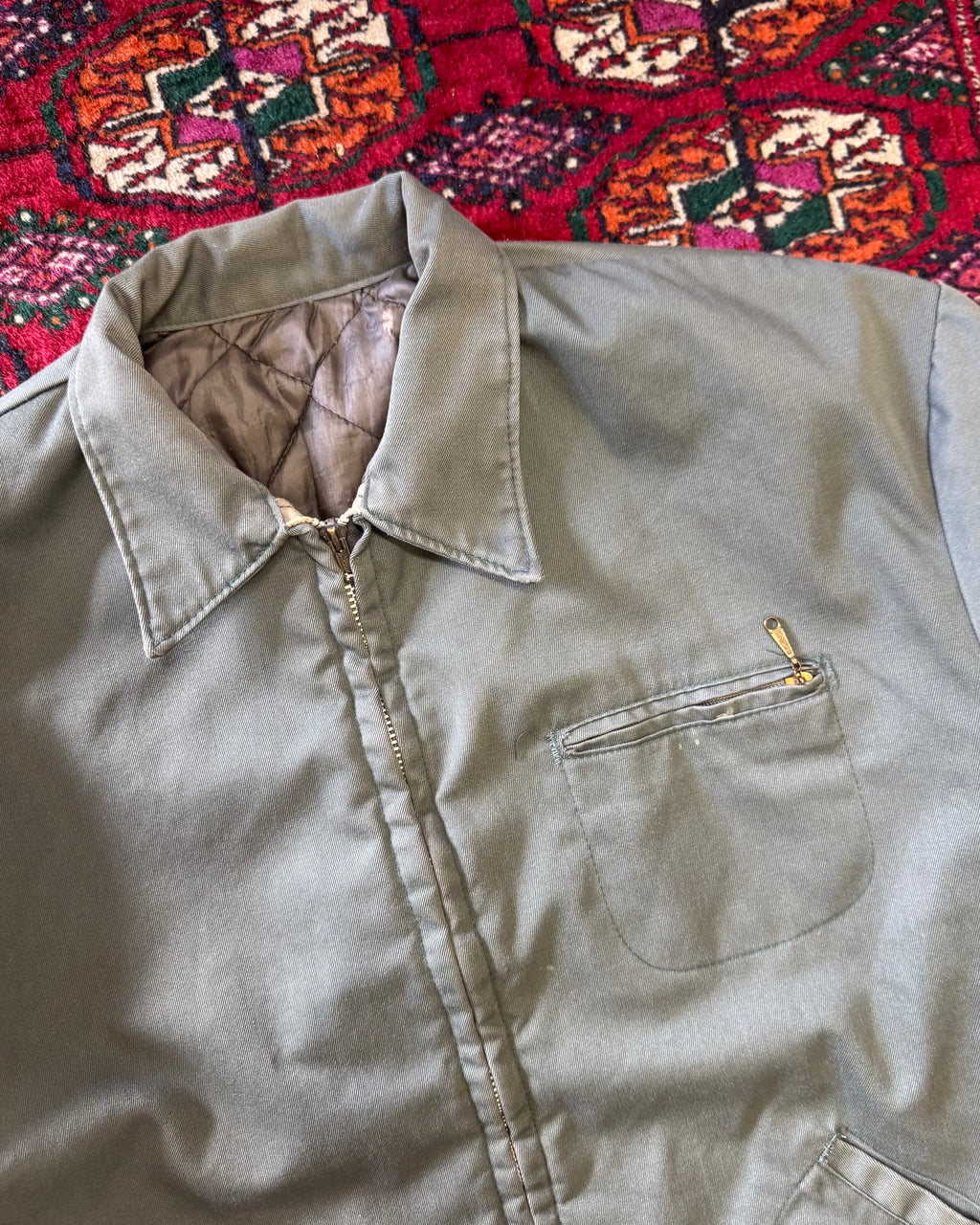 1970s green insulated work jacket