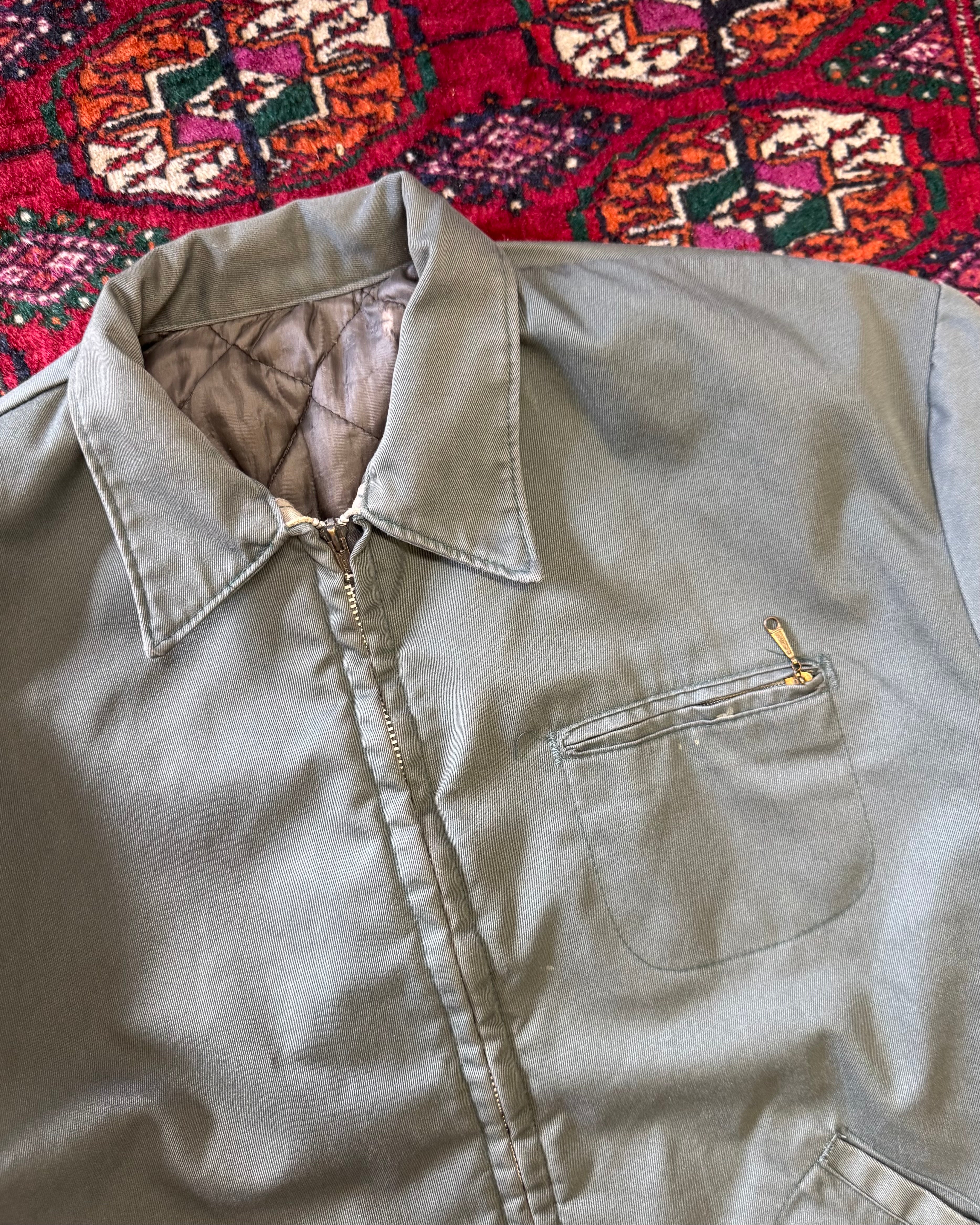 1970s green insulated work jacket