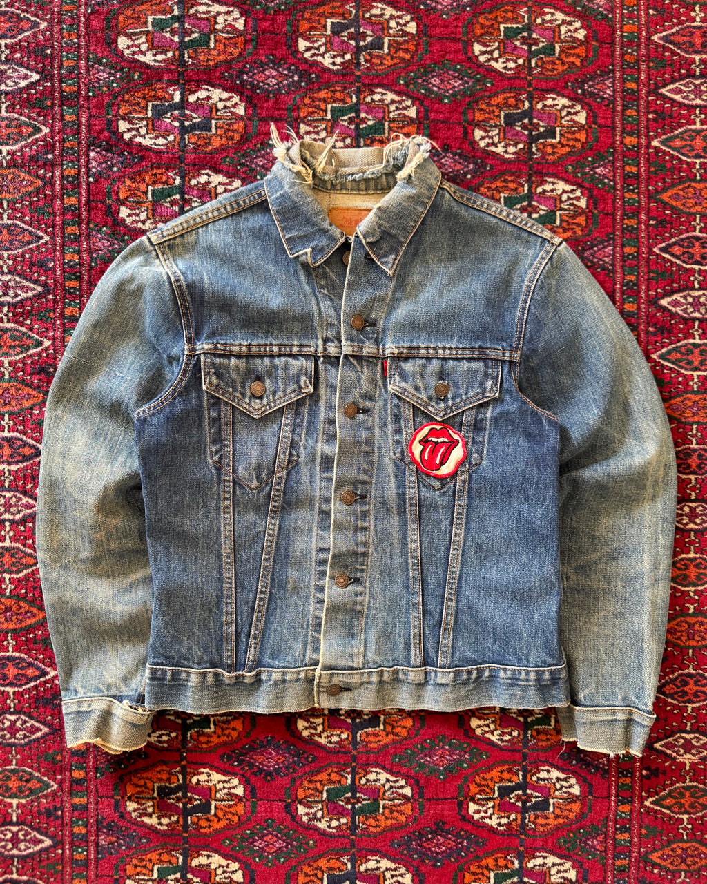 1970s Levi’s big E denim jacket with Rolling Stones patch
